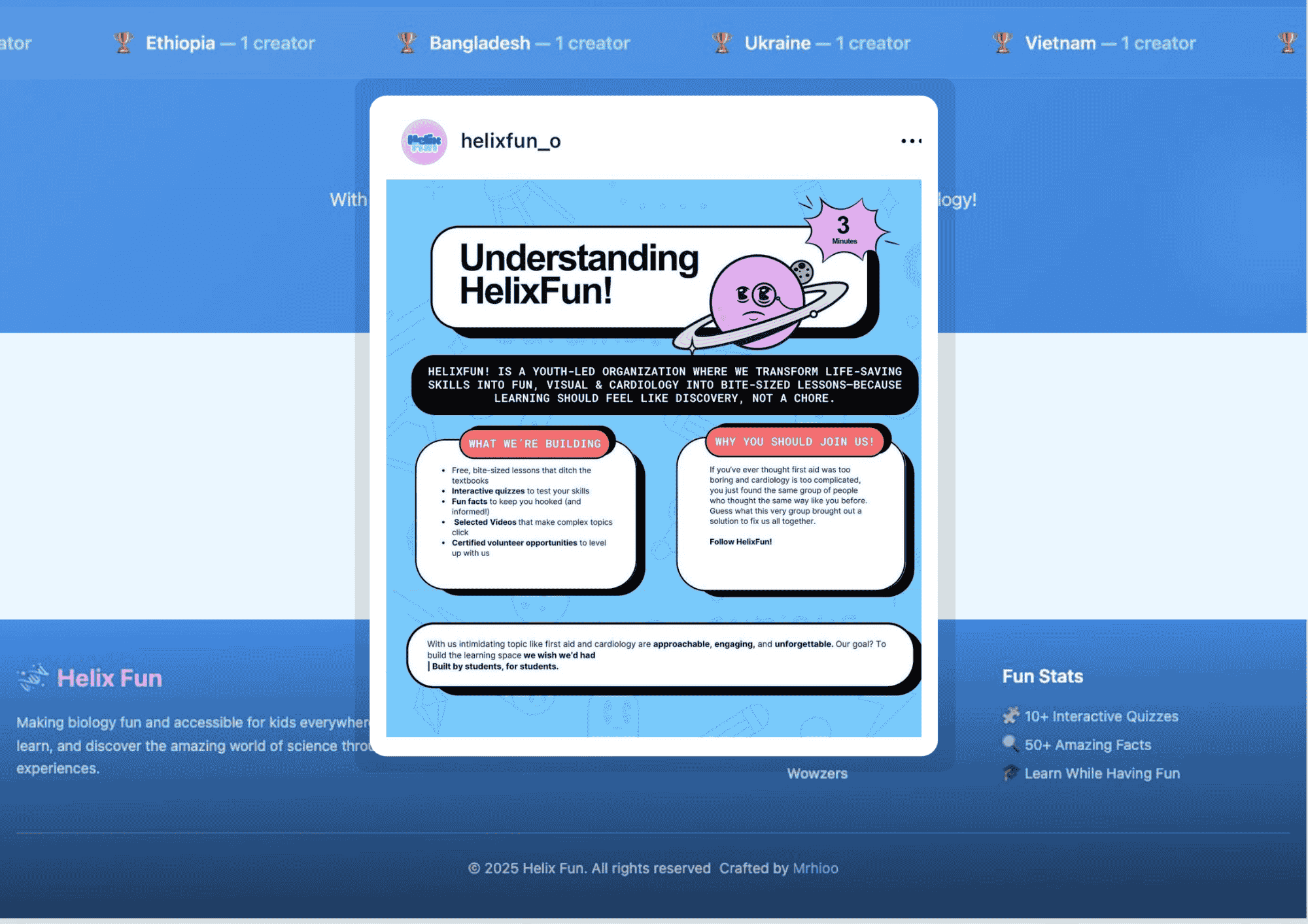 HelixFun mission graphic