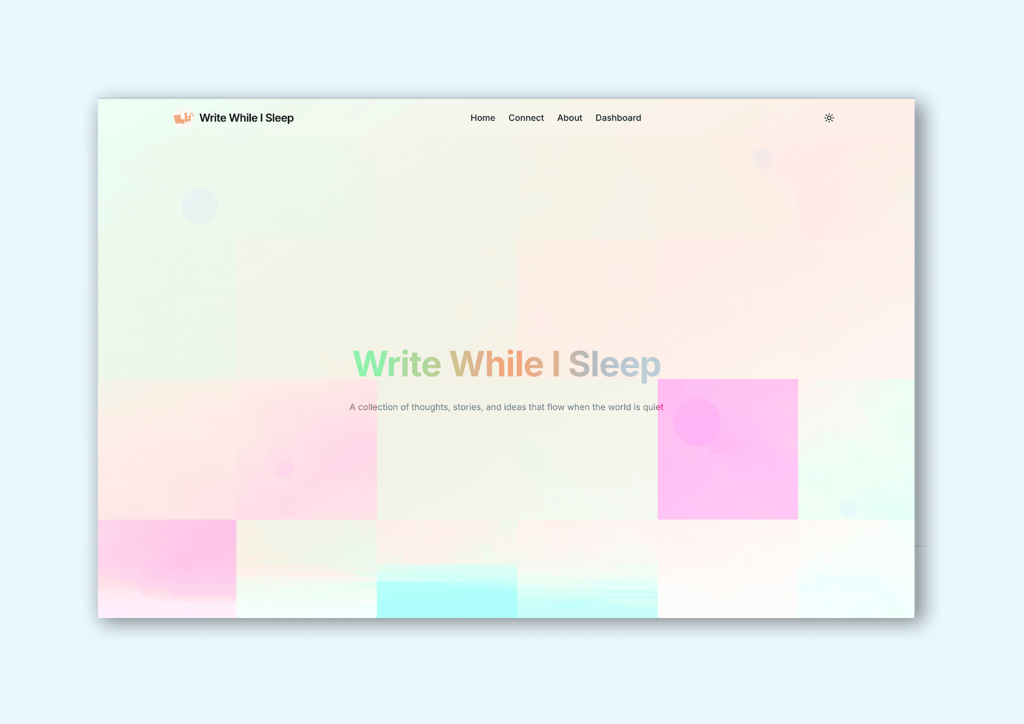 A screenshot of the hero section looking all sophisticated and professional